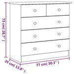 vidaXL Commode ALTA 77x35x73 cm bois massif de pin