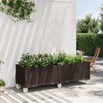 vidaXL Jardinière à roulettes marron 160x50x54 cm PP
