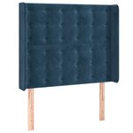 vidaXL Tête de lit avec oreilles Bleu foncé 83x16x118/128 cm Velours