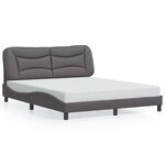 vidaXL Cadre de lit avec lumières LED gris 160x200 cm similicuir