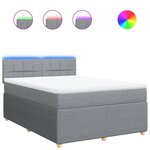 vidaXL Sommier à lattes de lit avec matelas Gris clair 140x200cm Tissu