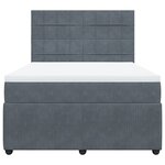 vidaXL Sommier à lattes de lit et matelas Gris foncé 140x190cm Velours