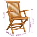 vidaXL Chaises de jardin coussins anthracite lot de 3 Bois de teck