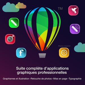 CorelDRAW Graphics Suite - 1 utilisateur - 2 postes - Abonnement 1 an