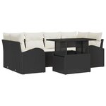 vidaXL Ensemble Canapé de Jardin 7 pièces avec Coussins en Rotin Noir