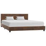 vidaXL Cadre de lit Marron Similicuir daim 120x200 cm