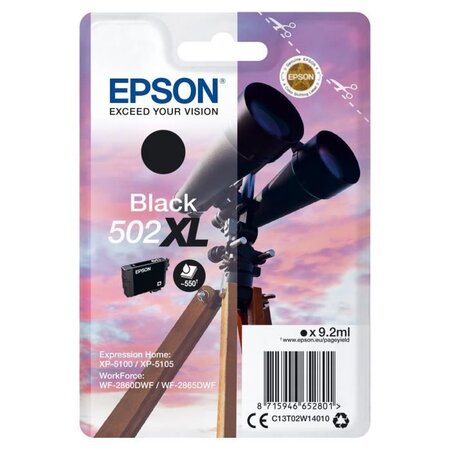 EPSON Cartouches d'encre Singlepack Black 502XL Ink, Original, Encre a pigments - Noir - Compatible WorkForce WF-2860DWF ...
