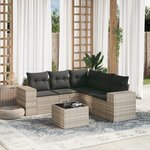 vidaXL Salon de jardin 6 Pièces avec coussins gris clair résine tressée