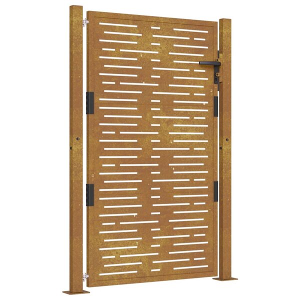 vidaXL Portail de jardin 105x155 cm acier corten conception de carré