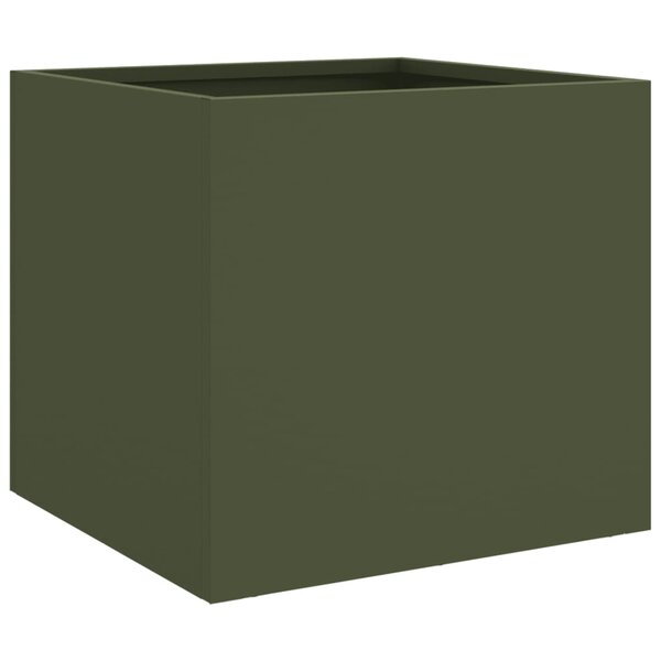 vidaXL Jardinière vert olive 32x30x29 cm acier laminé à froid