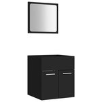 vidaXL Ensemble de meubles de salle de bain 2 Pièces Noir Aggloméré