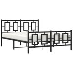 vidaXL Cadre de lit métal sans matelas avec pied de lit noir 140x190cm