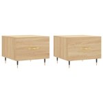vidaXL Tables basses 2 Pièces chêne sonoma 50x50x40 cm bois d'ingénierie