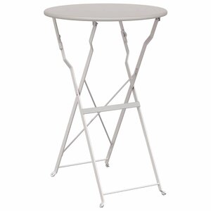vidaXL Table bistrot Beige Ø50x71 cm Acier revêtu de poudre