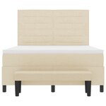 vidaXL Lit à Ressorts avec Matelas & Banc Crème 140x200 cm Tissu