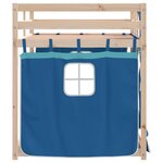 vidaXL Lit superposé avec rideaux bleu 90x190 cm bois pin massif