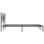vidaXL Cadre de lit métal avec tête de lit noir 120x190 cm