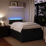 vidaXL Sommier à lattes de lit avec matelas noir 120x190 cm velours