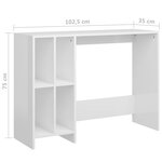 vidaXL Bureau d'ordinateur portable blanc brillant bois d'ingénierie