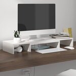 vidaXL Support de moniteur Blanc 80x24x10 5 cm Bois de pin solide
