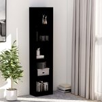 vidaXL Bibliothèque à 5 niveaux Noir 40x24x175 cm Bois d’ingénierie