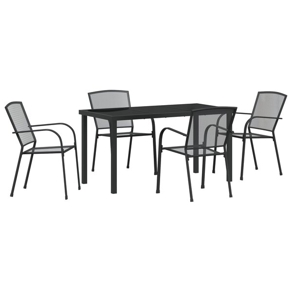 vidaXL Set de repas de jardin 5 pièces Anthracite Acier