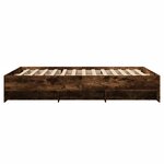 vidaXL Cadre de lit sans matelas chêne fumé 140x200 cm bois ingénierie