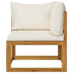 vidaXL Canapé de jardin à 3 places avec coussin Crème Bois d'acacia