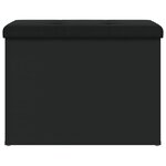 vidaXL Banc de rangement noir 62x42x45 cm bois d'ingénierie