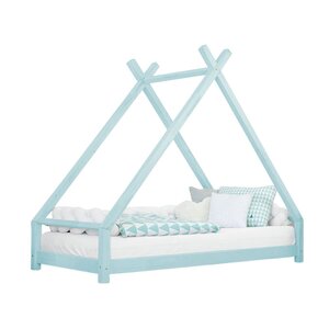Lit tipi enfant TAHUKA 90 x 180 bleu clair