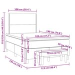 vidaXL Sommier à lattes de lit et matelas marron foncé 120x190cm tissu