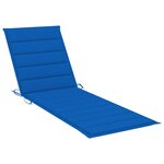 vidaXL Chaise longue avec coussin bleu royal Bois de pin imprégné