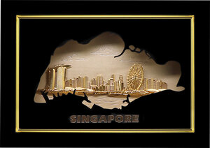 Pièce de monnaie en Cupronickel - Or g Millésime 2023 Gold Foils with Frames SINGAPORE SKYLINE