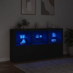 vidaXL Buffet avec lumières LED noir 181 5x37x100 cm