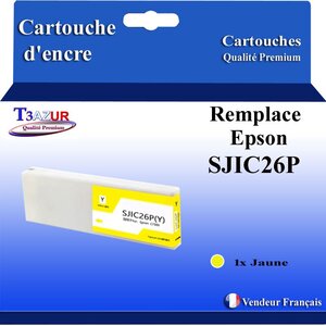Cartouche compatible avec Epson ColorWorks C7500 TM C7500 remplace Epson SJIC26P- Jaune - 294.3 ml