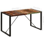 vidaXL Table à manger 140x70x75 cm Bois de récupération massif