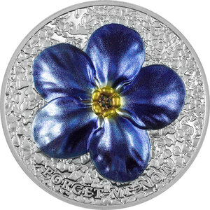 Pièce de monnaie en Argent 10 Dollars g 62.2 (2 oz) Millésime 2023 Flowers FORGET ME NOT