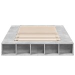 vidaXL Cadre de lit gris béton 135x190 cm bois d'ingénierie