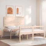 vidaXL Lit pour personne âgée et tête de lit 140x200 cm bois massif