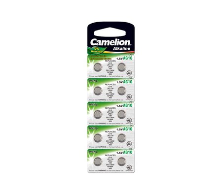 Pack de 10 piles Camelion Alcaline AG10 LR54/LR1130/389 - 0