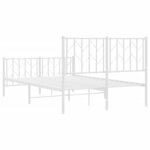 vidaXL Cadre de lit métal avec tête de lit/pied de lit blanc 120x190cm