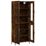 vidaXL Buffet haut Chêne fumé 69 5x34x180 cm Bois d'ingénierie