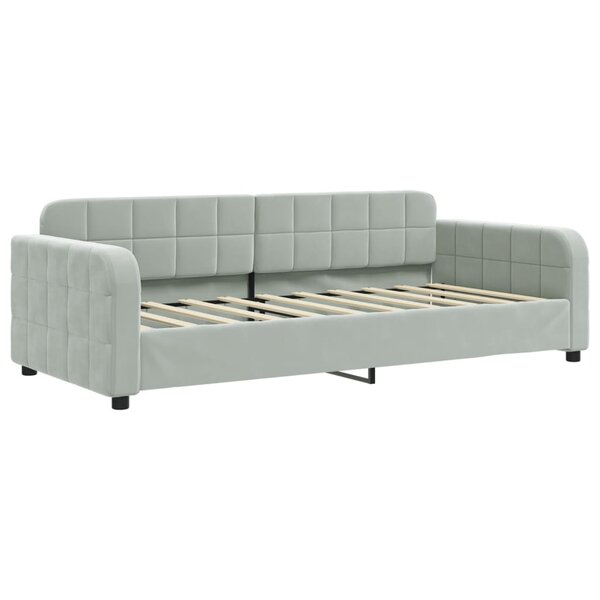 vidaXL Lit de repos sans matelas gris clair 90x190 cm velours