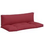 vidaXL Coussins de palette lot de 2 rouge bordeaux tissu