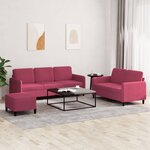 vidaXL Ensemble de canapés 3 Pièces rouge bordeaux velours