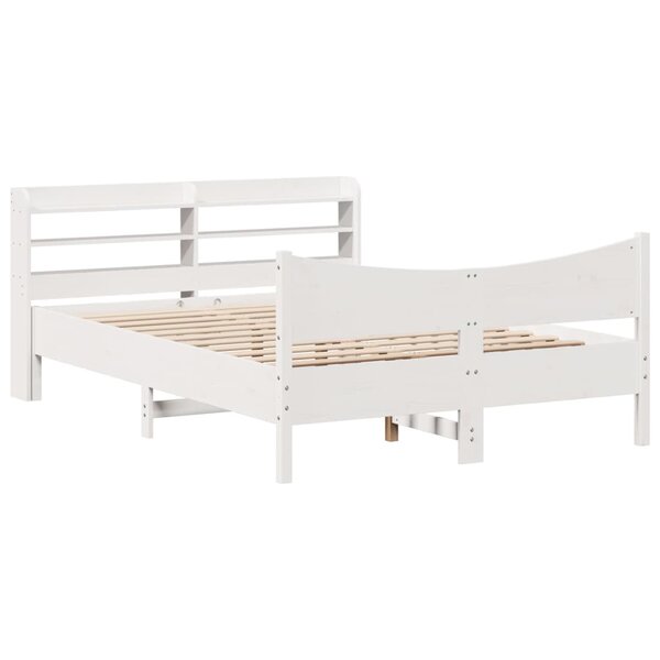 vidaXL Cadre de lit avec tête de lit blanc 150x200 cm bois pin massif