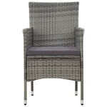 vidaXL Salon de jardin 5 Pièces avec coussins résine tressée gris