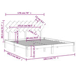 vidaXL Cadre de lit 180x200 cm Super King Bois massif