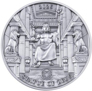 Pièce de monnaie en Argent 10 Dollars g 100 Millésime 2025 Seven Wonders of the World STATUE OF ZEUS
