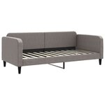 vidaXL Lit de jour avec gigogne et matelas taupe 90x200 cm tissu